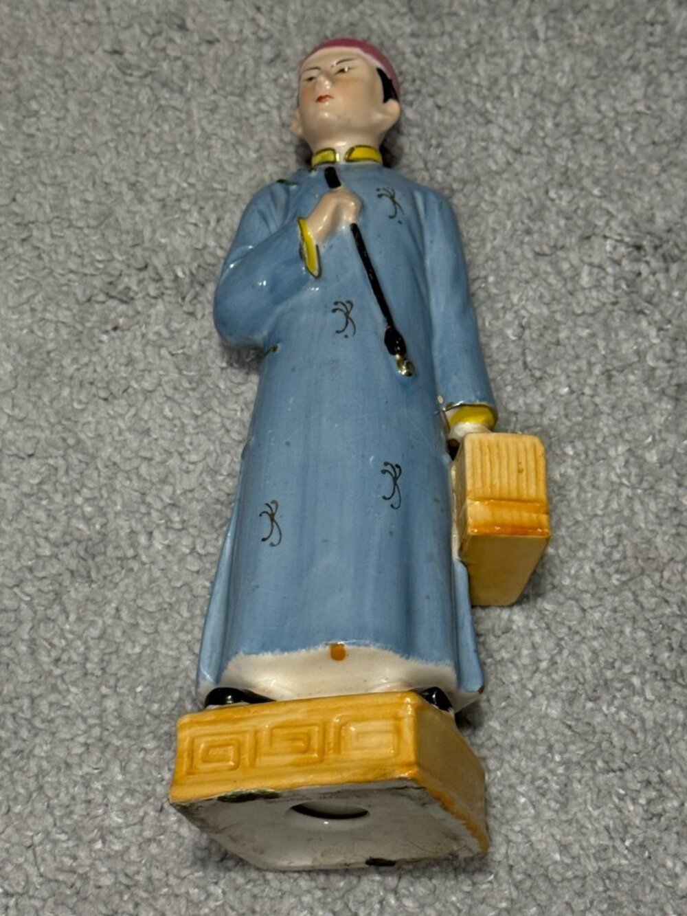 Yamaka 1940s Occupied Japan Unique Asian Male Porcelain Figurine 8" Tall